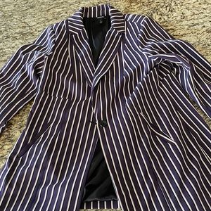 Purple, black, and cream striped torrid blazer